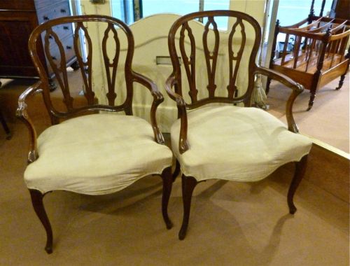 Fine Pair of Georgian Mahogany Library Chairs