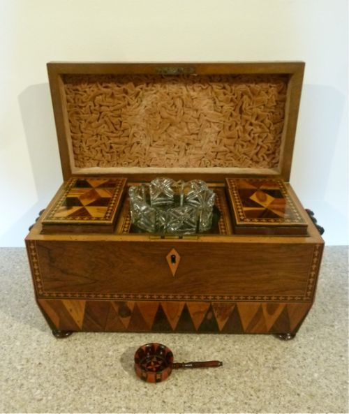Very Good Large Tunbridge-ware Tea Caddy