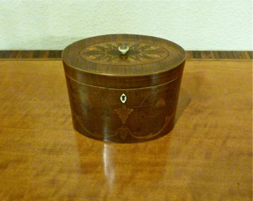 Good George III Inlaid Oval Tea Caddy