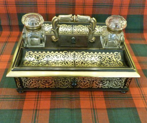 A Highly Impressive English "Boulle" Desk Stand