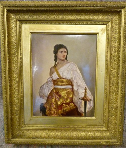Good Large German Framed Porcelain Plaque