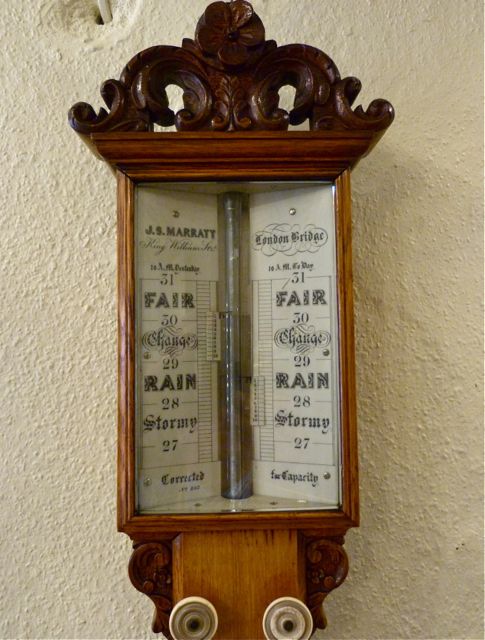 Good Victorian Honey-oak Stick Barometer