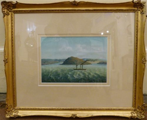 Unusual Norwegian Gouache Marine Painting