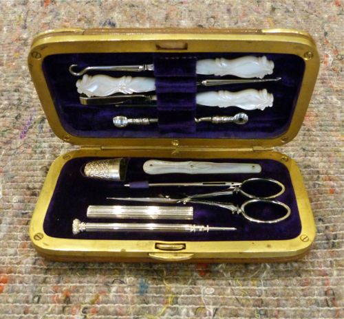 A  Pretty Sewing Box with Complete Original Contents


