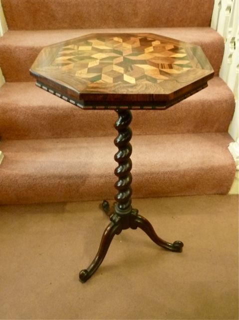 Pretty Victorian Parquetry Wine or Side Table