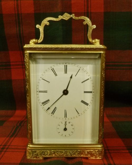 A Superb Early French Engraved Carriage Clock