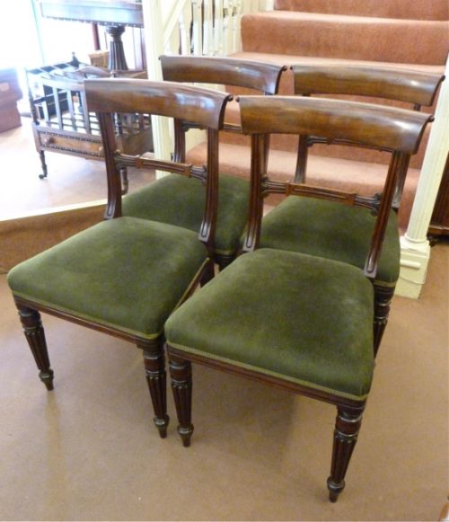 Set of Four Solid Mahogany Dining Chairs