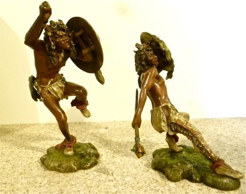 A Fine and Rare Pair of Austrian Cold-painted Bronzes