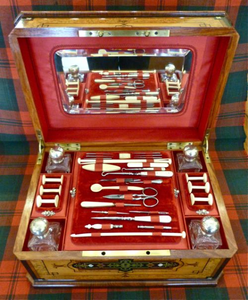Superb French Fitted Dressing, Sewing and Jewellery Box