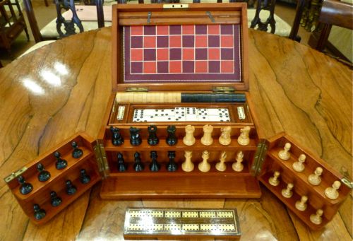 Victorian Mahogany Fully Fitted Games Compendium