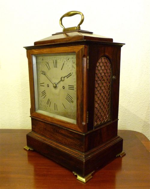 fig 1. REGENCY PERIOD ROSEWOOD MANTLE CLOCK