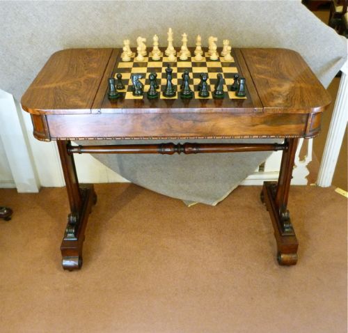 Fine Regency Rosewood Sofa/games Table