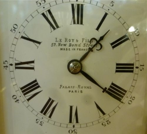 fig 1. VERY RARE LEROY BOTTOM-WIND CARRIAGE CLOCK