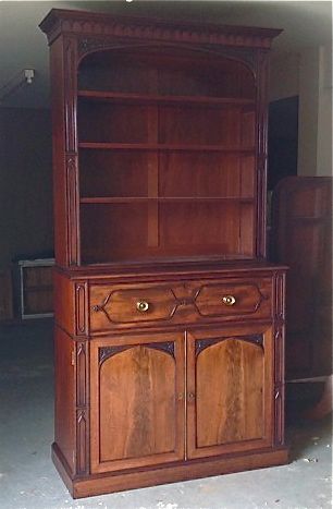 An Outstanding "Gothick" Secretaire Bookcase