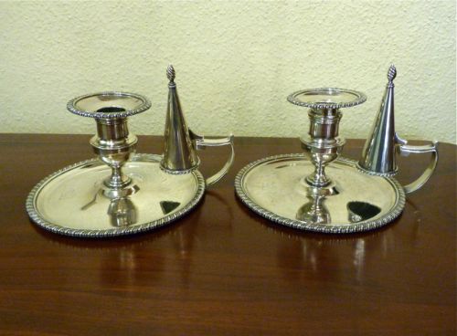 Pair of Georgian Silver Chambersticks