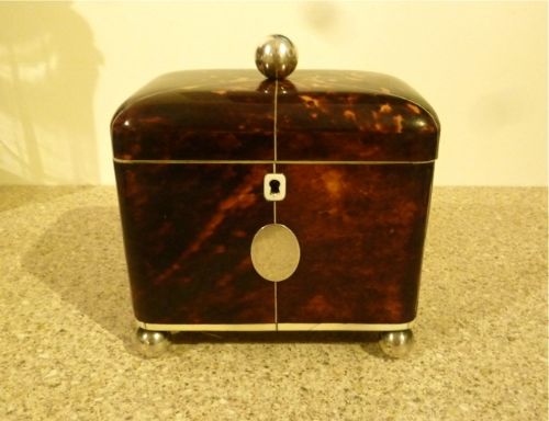 Fine Regency Tortoiseshell Tea Caddy