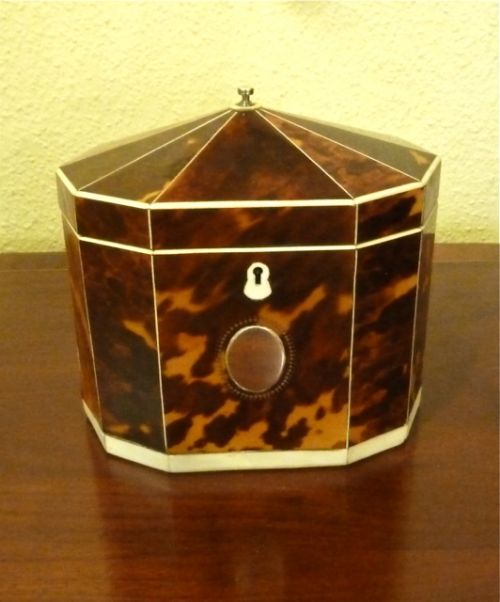 Good Regency Tortoiseshell Tea Caddy