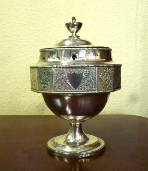 Old Sheffield Plate Urn-shaped Tea Caddy