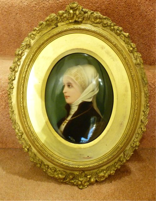 English Oval Porcelain Plaque
