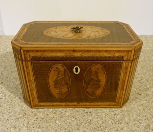 Exceptional Inlaid Sheraton Tea Caddy
