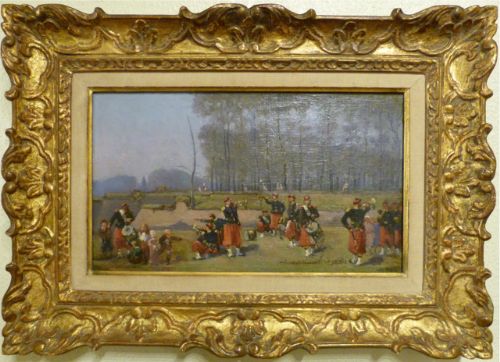 19th Century French Oil Painting on Canvas