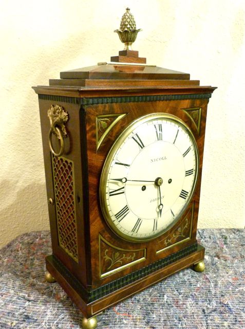 fig 1. GOOD REGENCY BRASS-INLAID MAHOGANY BRACKET CLOCK