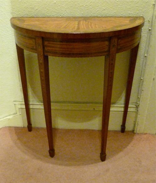 Sheraton Revival Inlaid Satinwood Console Table