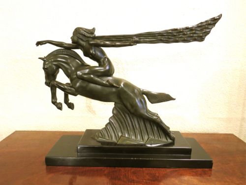 Emile Dautrive: A Fine Large Art Deco Bronze Sculpture