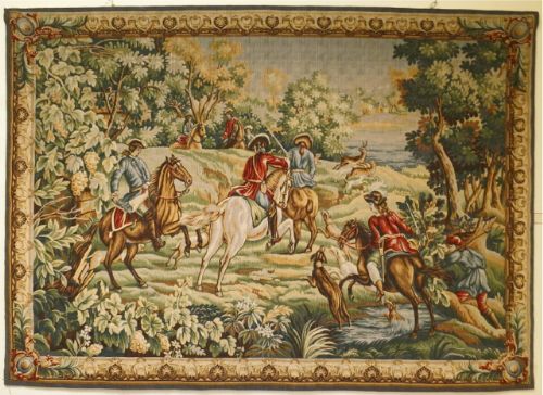 Large French Aubusson Style Wall Hanging Tapestry