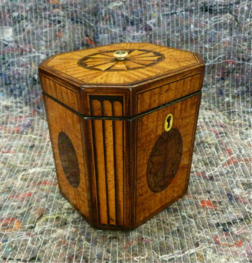 Very Fine Late 18th Century Sheraton Tea Caddy