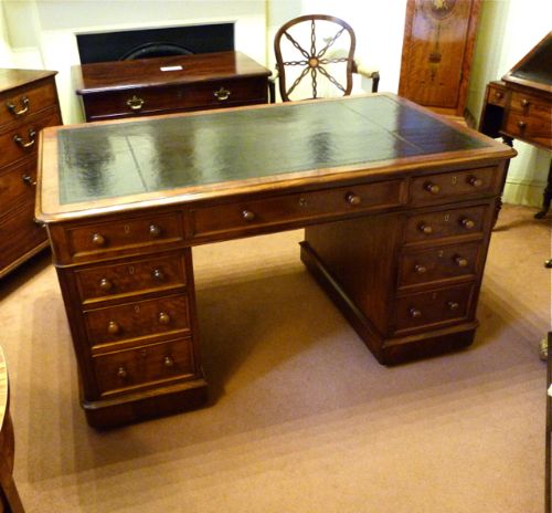 Victorian Mahogany Pedestal Desk of Good Size