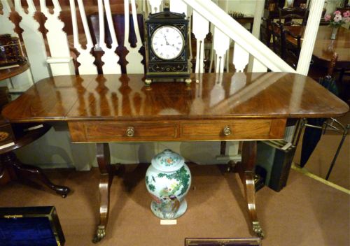 Elegant Slender Regency Rosewood Sofa Table