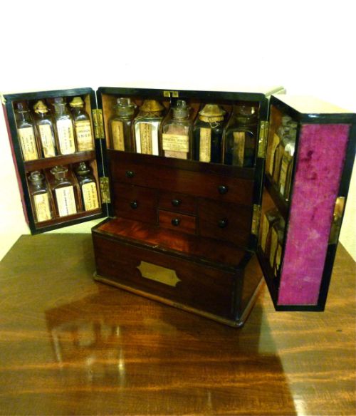 fig 1. LARGE FULLY-FITTED MAHOGANY APOTHECARY'S CABINET