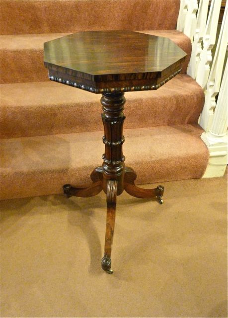 Pretty Rosewood Octagonal Wine or Occasional Table