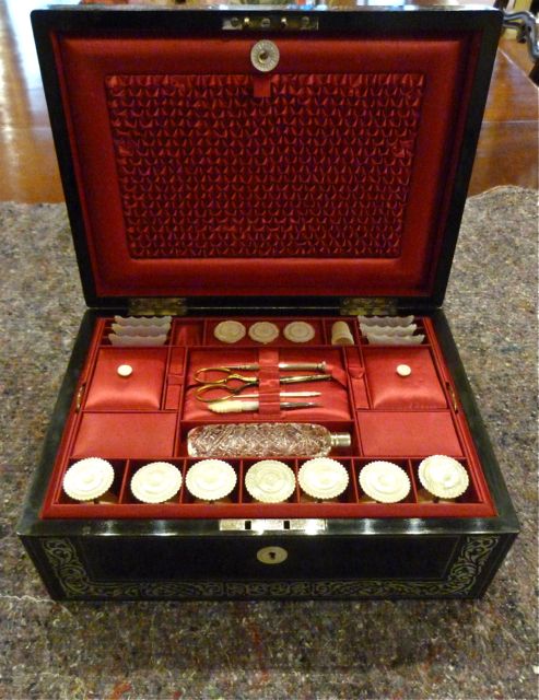 A Good Sewing Box with Superb Original Contents
