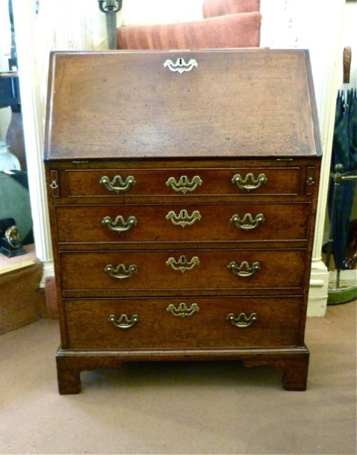 George III Mahogany Bureau of Unusual Small Size