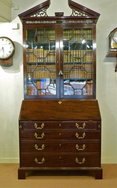 A Fine Chippendale Period Mahogany Bureau-bookcase