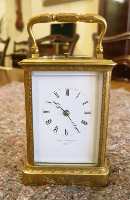 A Fine Engraved Repeating French Carriage Clock