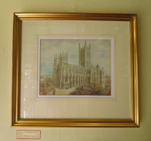 S.j.nash: Watercolour of Canterbury Cathedral