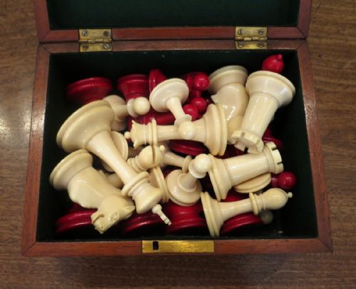 Superb Large English Ivory "Staunton" Chess Set
