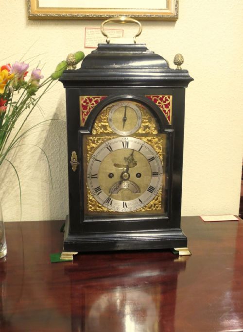 English Ebonised Verge Bracket Clock