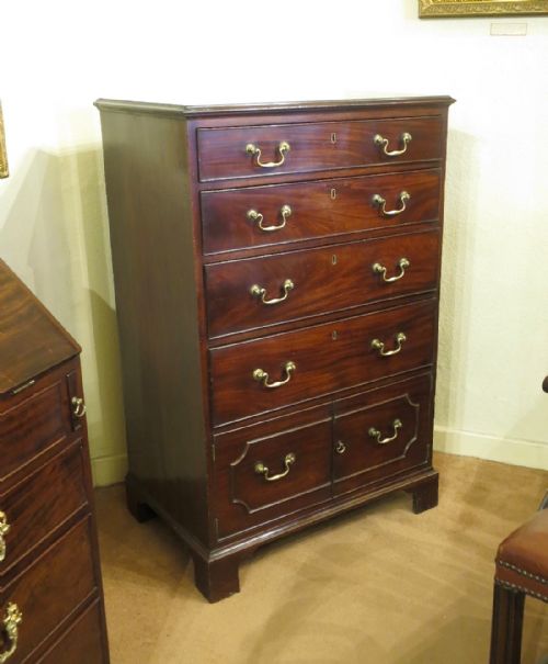George III Tall Mahogany Chest-of-drawers