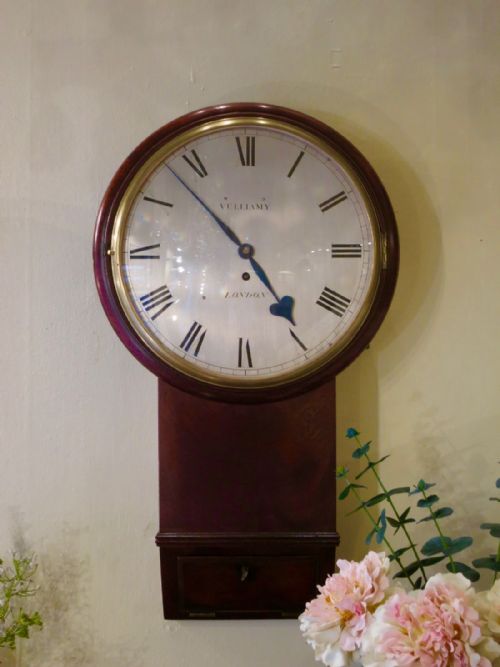 Mahogany Drop-dial Wall Clock by Benjamin Vulliamy