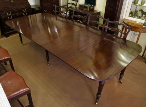Large Gillows Style Solid Mahogany Dining Table