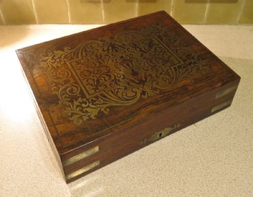 A Lovely Brass-inlaid Rosewood Lady's Writing Box
