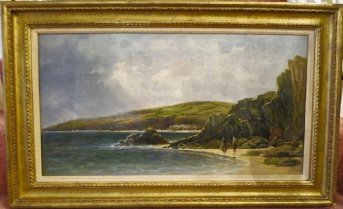 Oil Painting: A Fishing Village in Devon