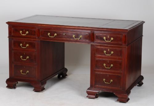 Very Fine Quality Mahogany Pedestal Desk