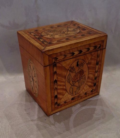 Good Inlaid Cube Tea Caddy