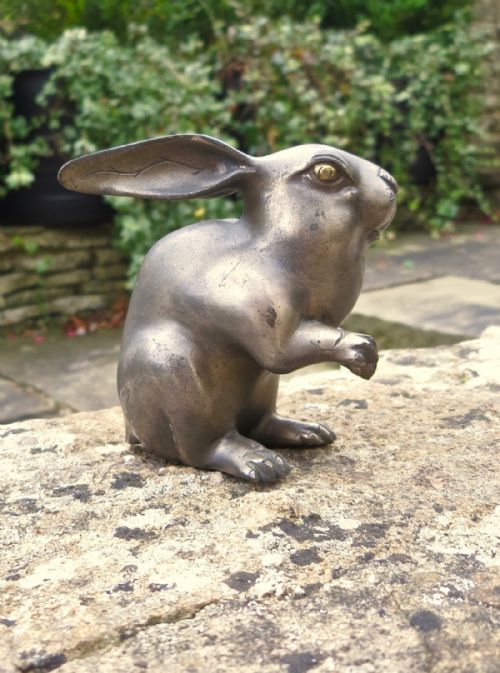 Japanese Silvered & Gilt Bronze Rabbit