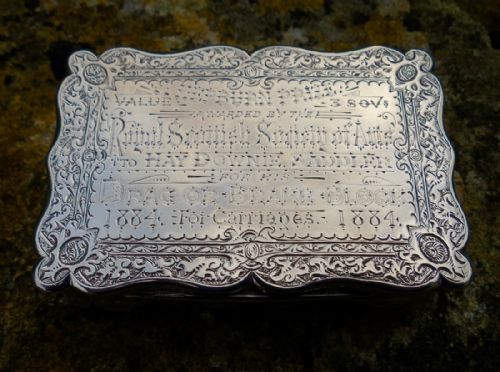 Good Engraved Silver Table Snuff Box